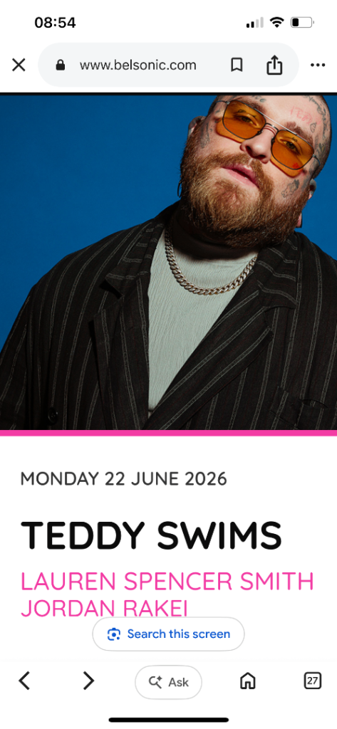 Teddy Swims tickets x 4 front