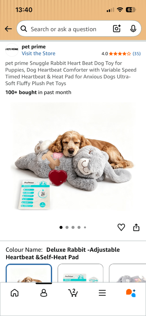 Puppy heartbeat plush toy