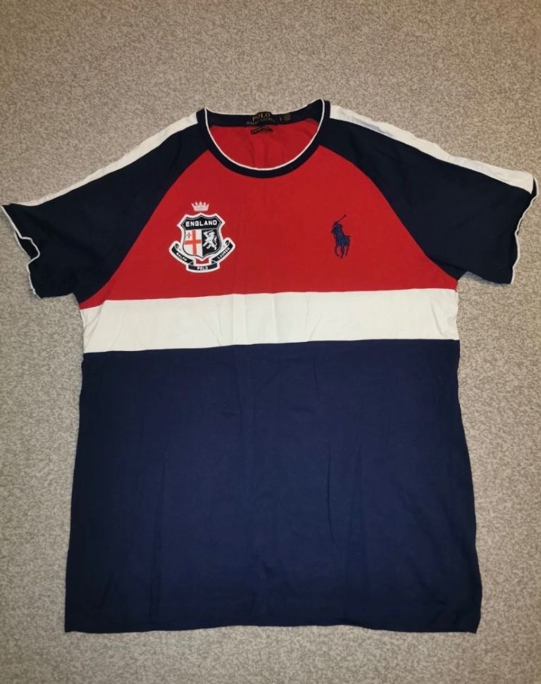 Ralph Lauren England Football T Shirt Large 40"