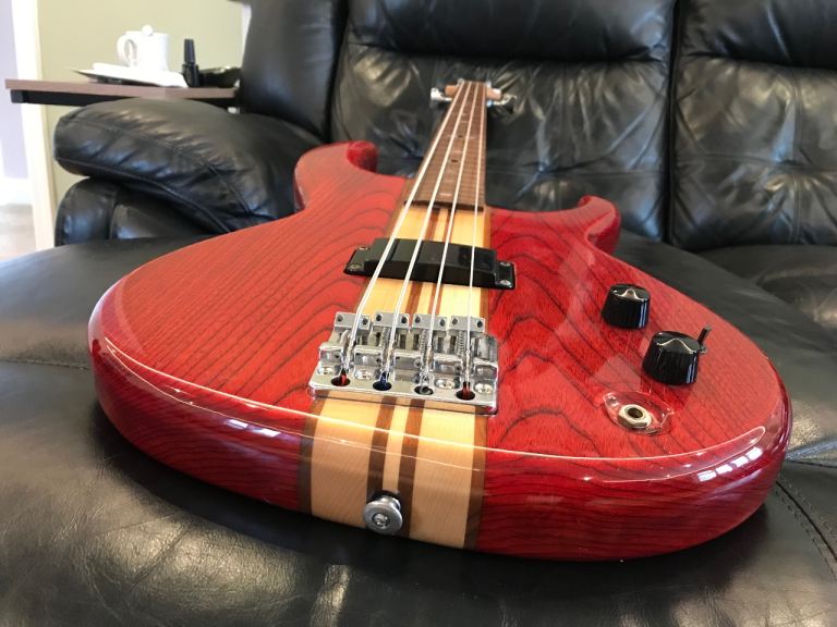 Aria Pro II SB-R60 1983 Fretless 4 string bass guitar - Padouk Red MIJ Japan Vintage