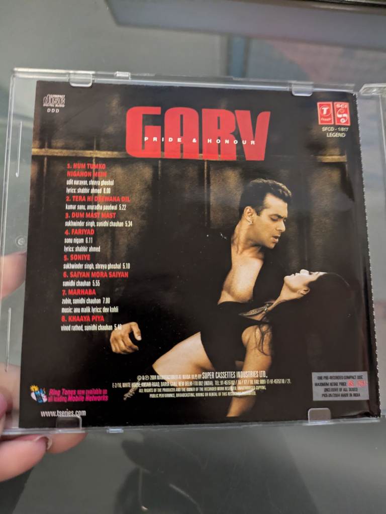 Garv Indian Asian Hindi Bollywood Blockbuster Movie Soundtrack songs Music CD ref 9