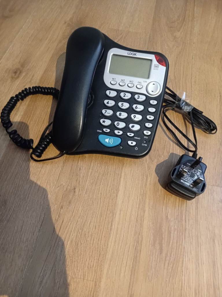 Logic Corded Home Phone – Black, Good Condition