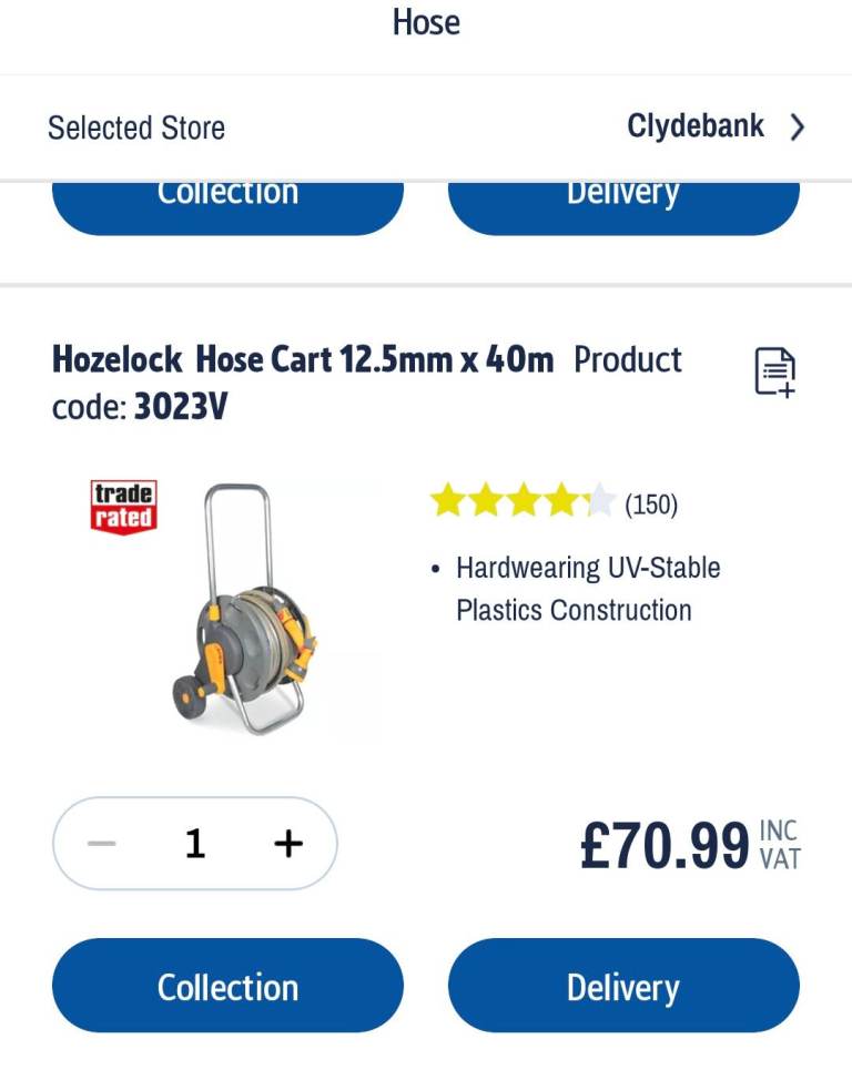 Outdoor hose & fittings £50