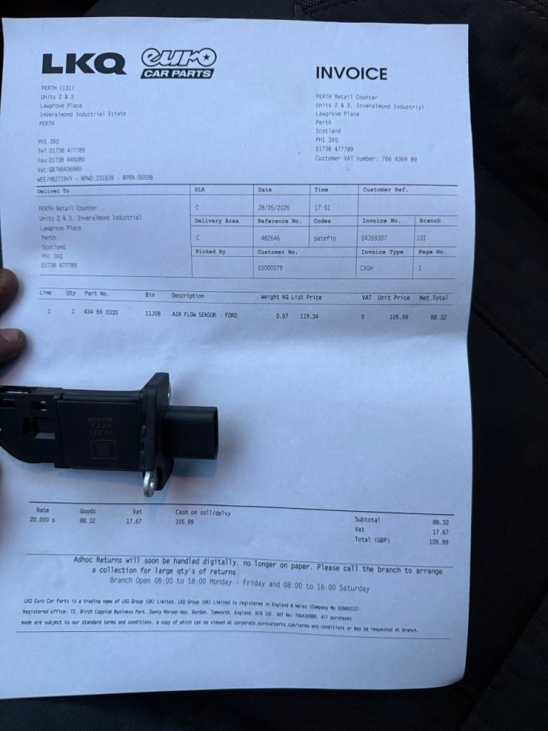 MK7 fiesta Mass Air Flow Sensor