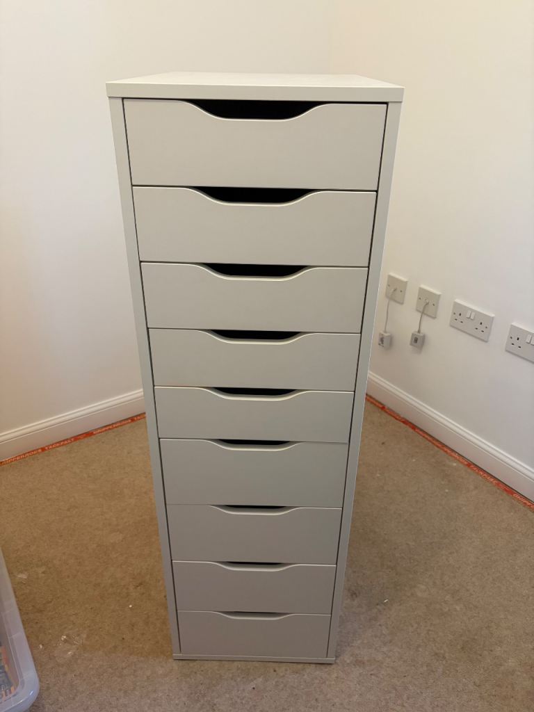 IKEA Alex white 9 drawer unit