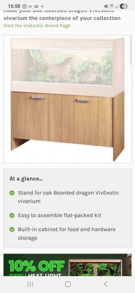 Vivexotic 1.2m oak cabinet new 