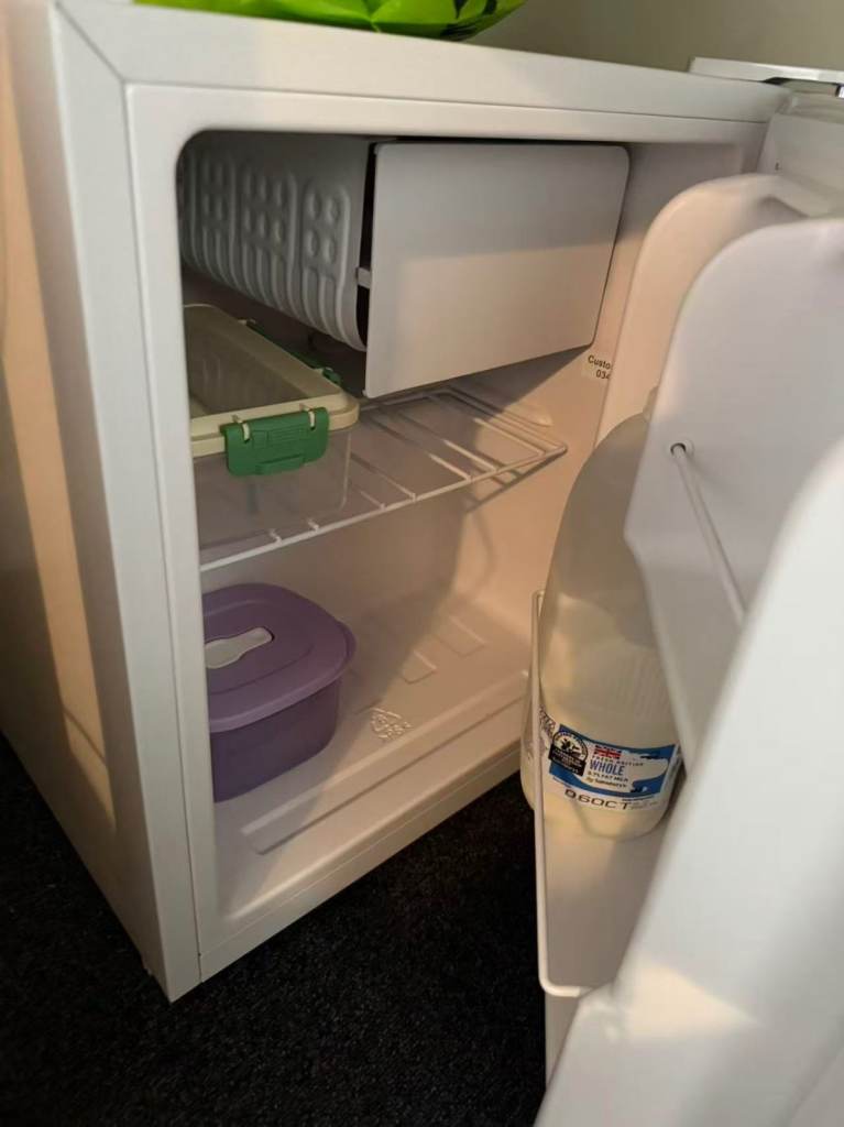 White Mini Fridge with Small Freezer Compartment