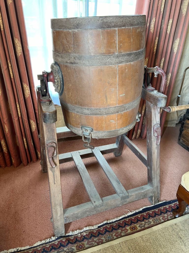 Antique Oak Barrel Butter Churn