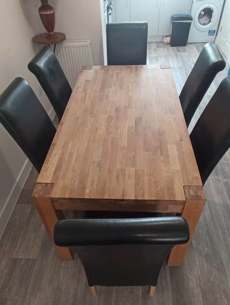 Solid Oak Dining Table – 180cm x 90cm – Premium Heavy Duty Quality – Excellent Condition