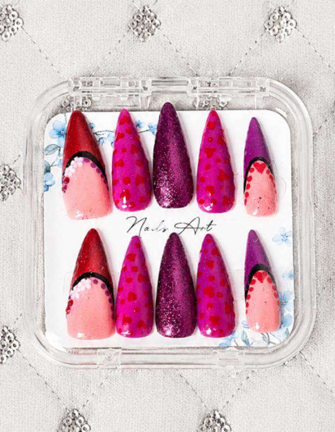 Builder gel press on Nails.  Home made.