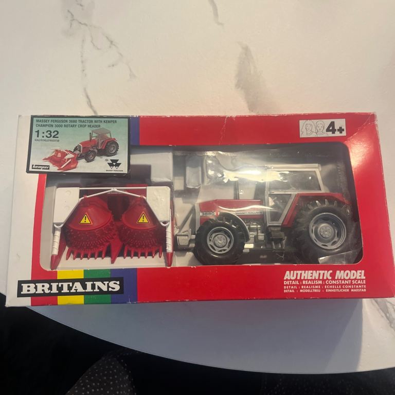 Britains Farm Toys – Massey Ferguson Tractor & Autoway Digger, New in Box