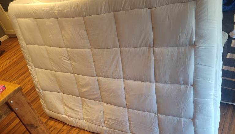Double mattress with White Square Stitch Cover – Good Condition