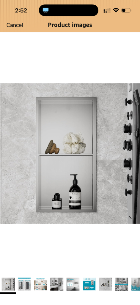 KEOKBON Stainless Steel Shower Niche Wall Insert - Nano Silver