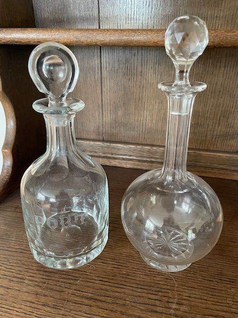 Two Vintage Glass Decanters
