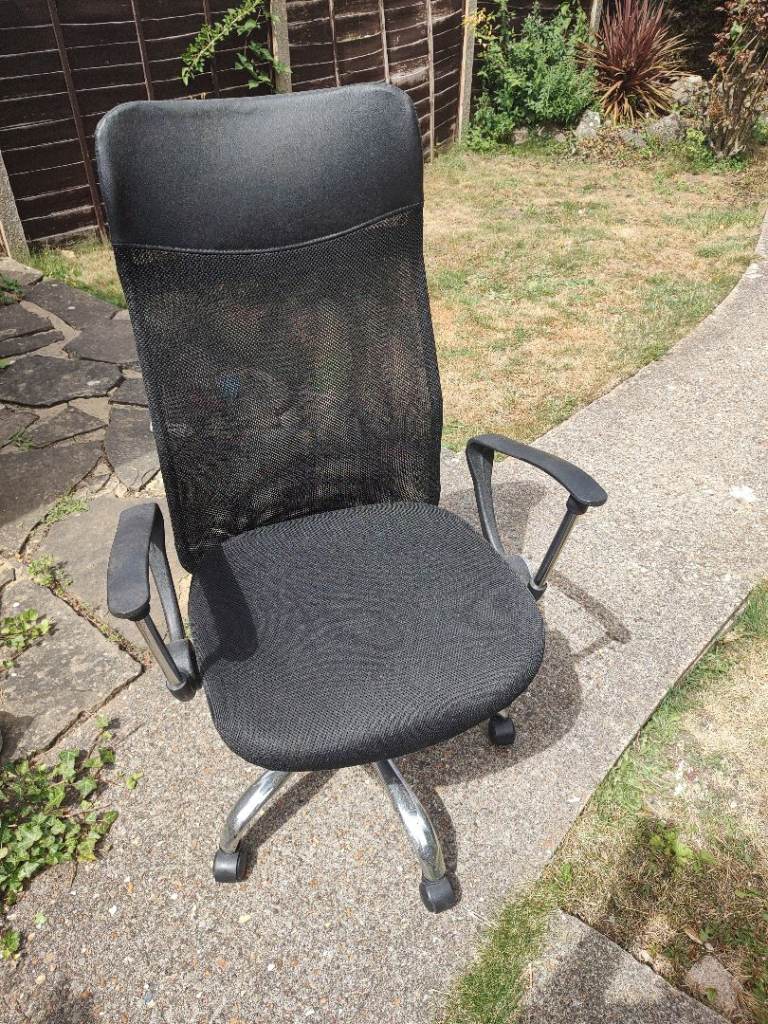Black wheel chair home office 