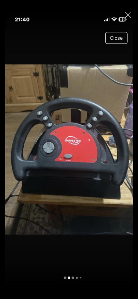 Gamemaster Steering Wheel & Pedals – PC Compatible, Good Condition
