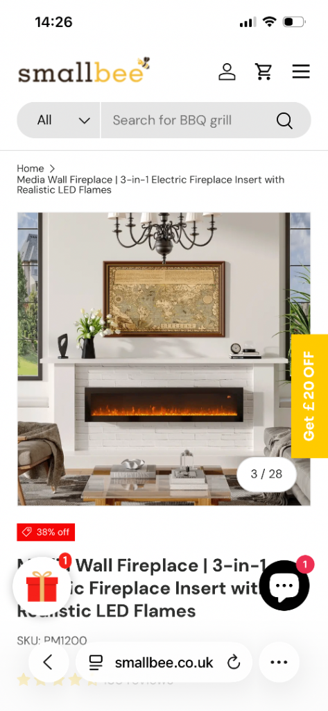 New Electric Wall Fireplace with Realistic LED Flames