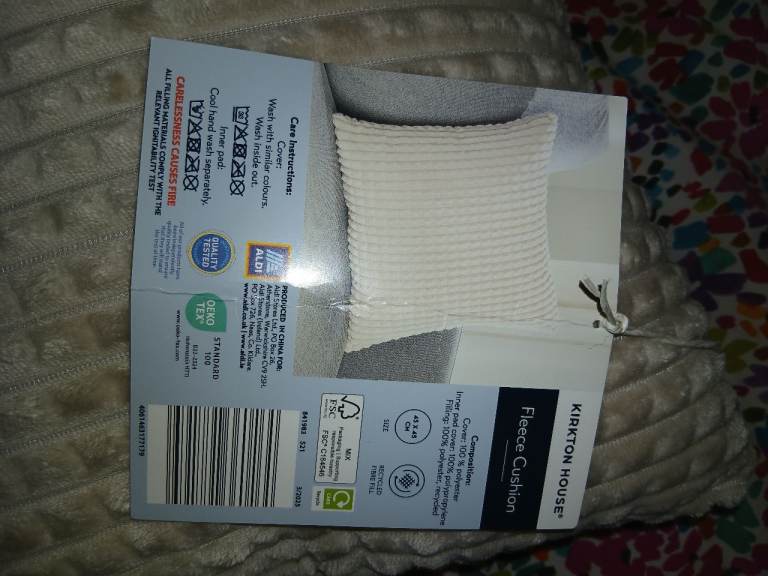 Fleece Beige Cushion x2 