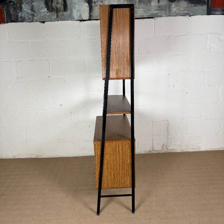Mid-Century Wall Unit Vintage Ladderax Style Bookcase Retro Storage ...