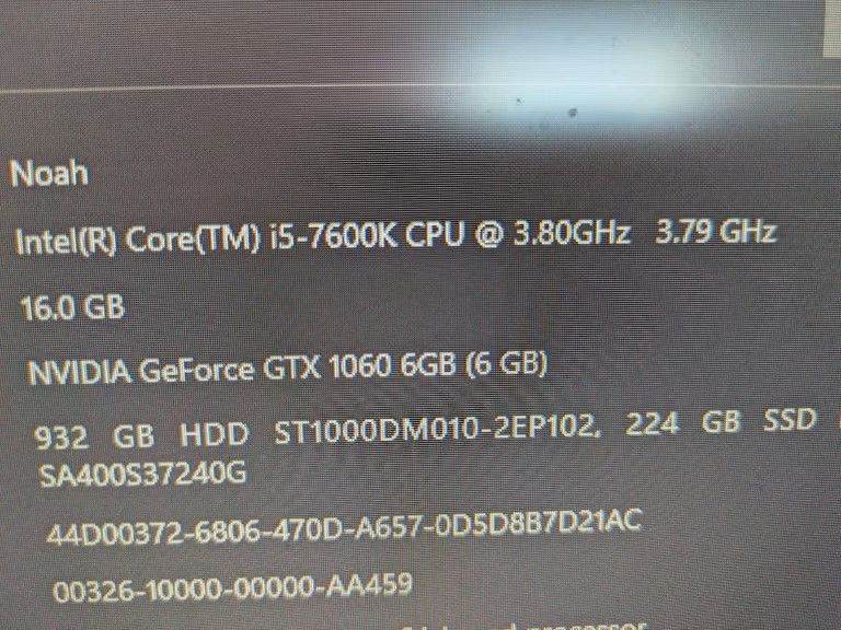 Gaming PC i5-7600K, GTX 1060 6GB, 16GB Ram