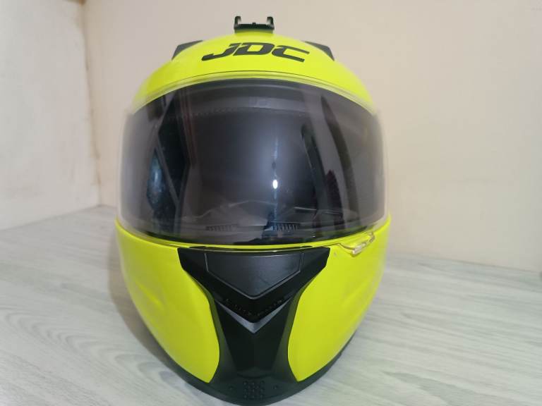 JDC Prisim Motorcycle Helmet - Neon Yellow, New Condition