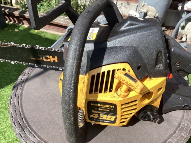 McCulloch Mac 438 Chainsaw - Yellow and Black, Good Condition