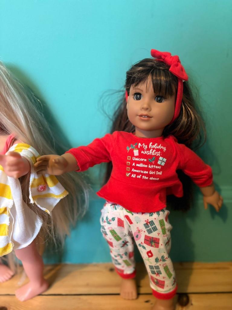 Original American Girl doll and holiday outfit 