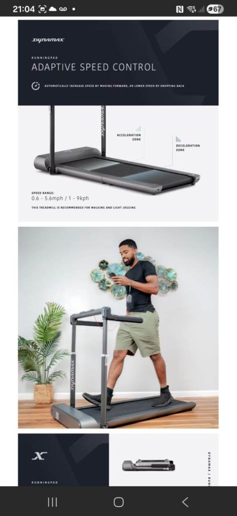 Dynamax Runningpad Folding Treadmill DYCV-10221