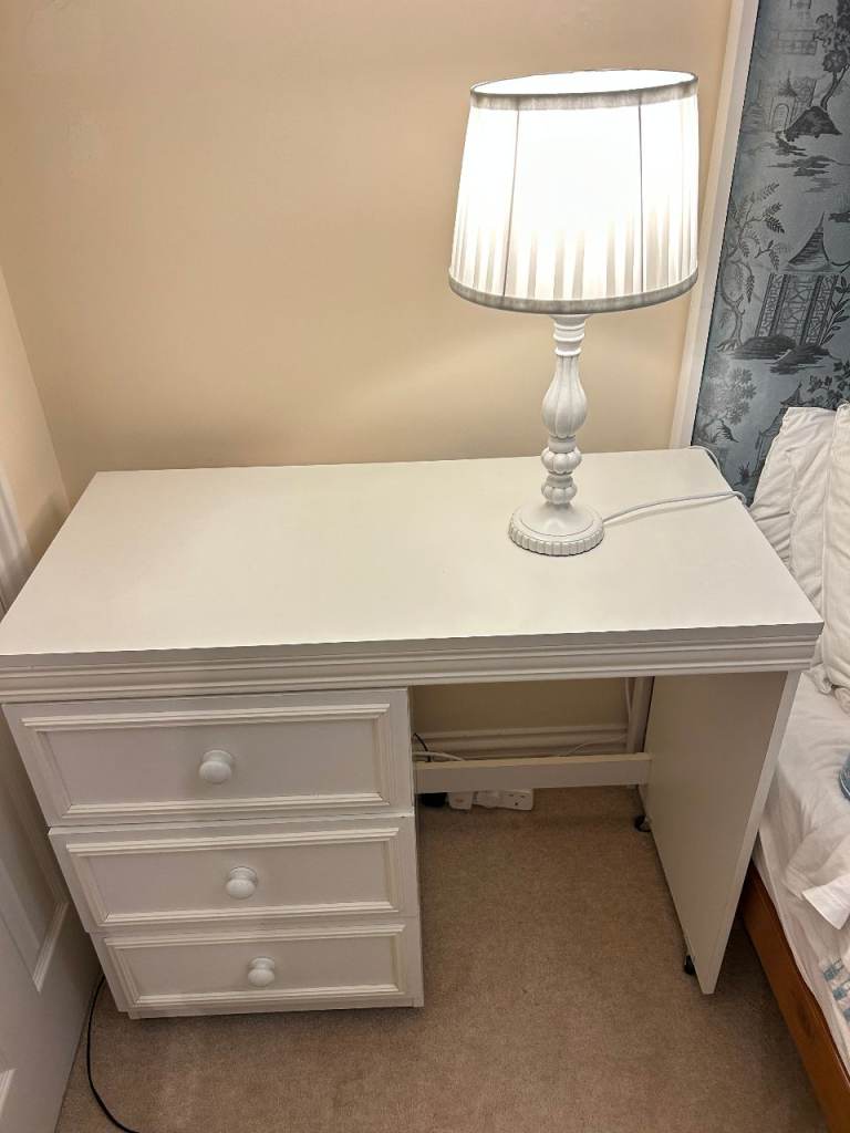 White Dressing Table with wheels