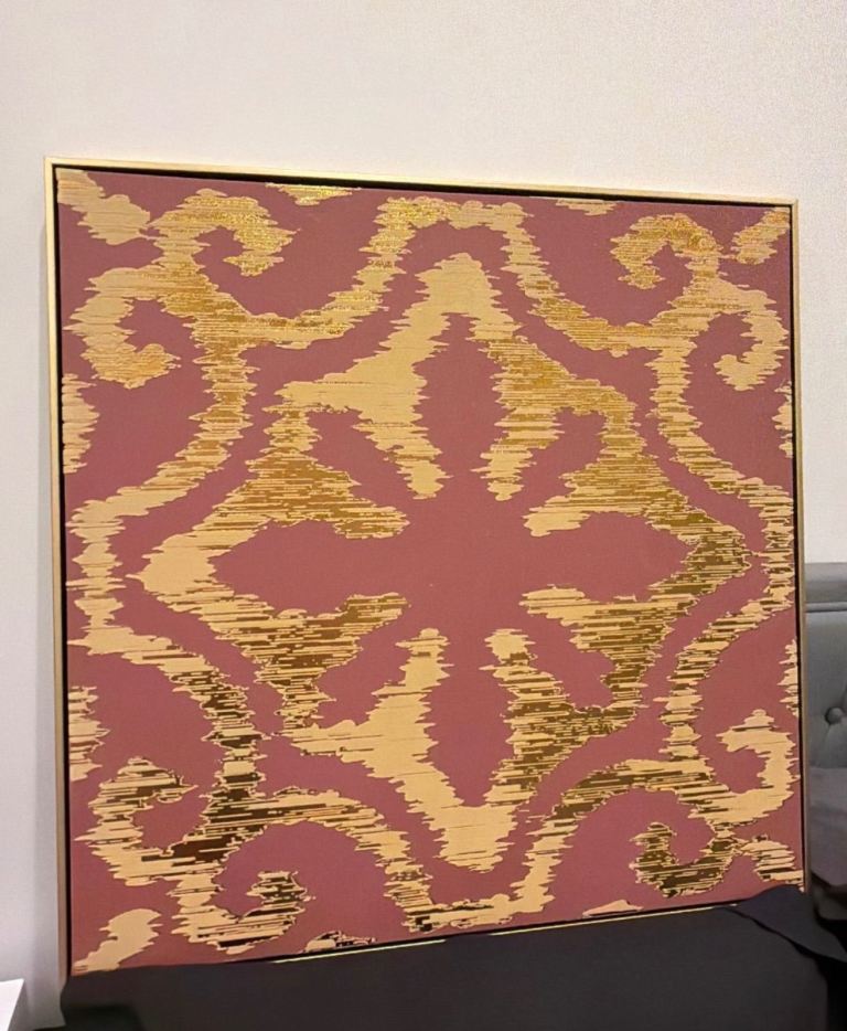 Large Gold and Pink Abstract Wall Art – As Good As New