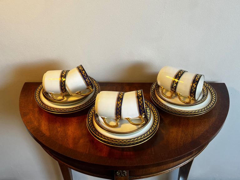 Antique Adderleys Ltd Fine Bone China 6-Person Trio Tea Set