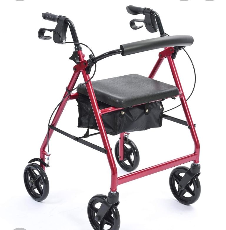 Wheeled walker and shower seat