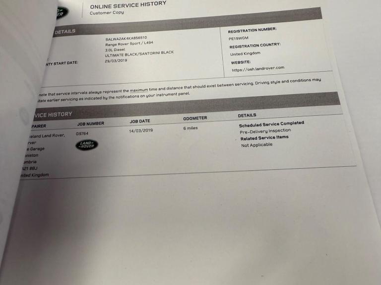 2019 Land Rover Range Rover Sport 3.0 SDV6 HSE Dynamic 5dr Auto ESTATE DIESEL Automatic