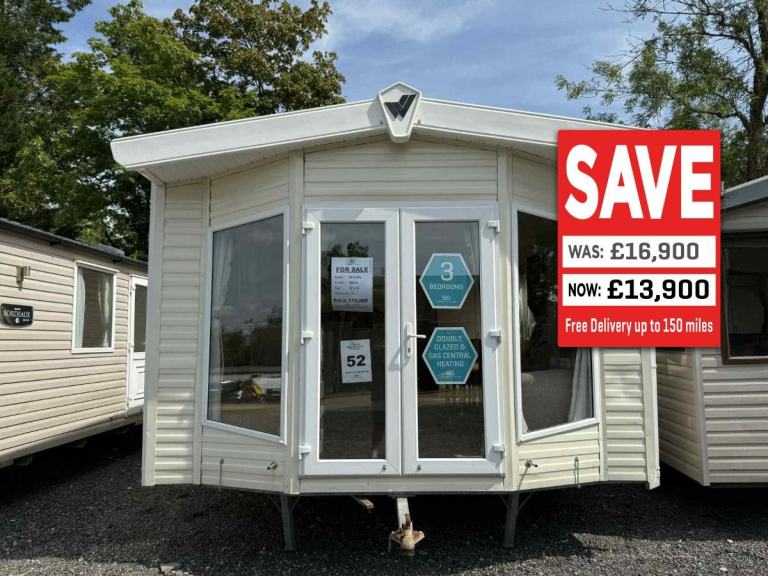3 Bed Static Caravan 37x12 – DG, CH, Patio Doors – Off Site / Private Land