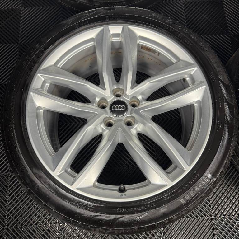 21'' GENUINE AUDI Q7 S LINE RS SILVER ALLOY WHEELS ALLOYS TYRES