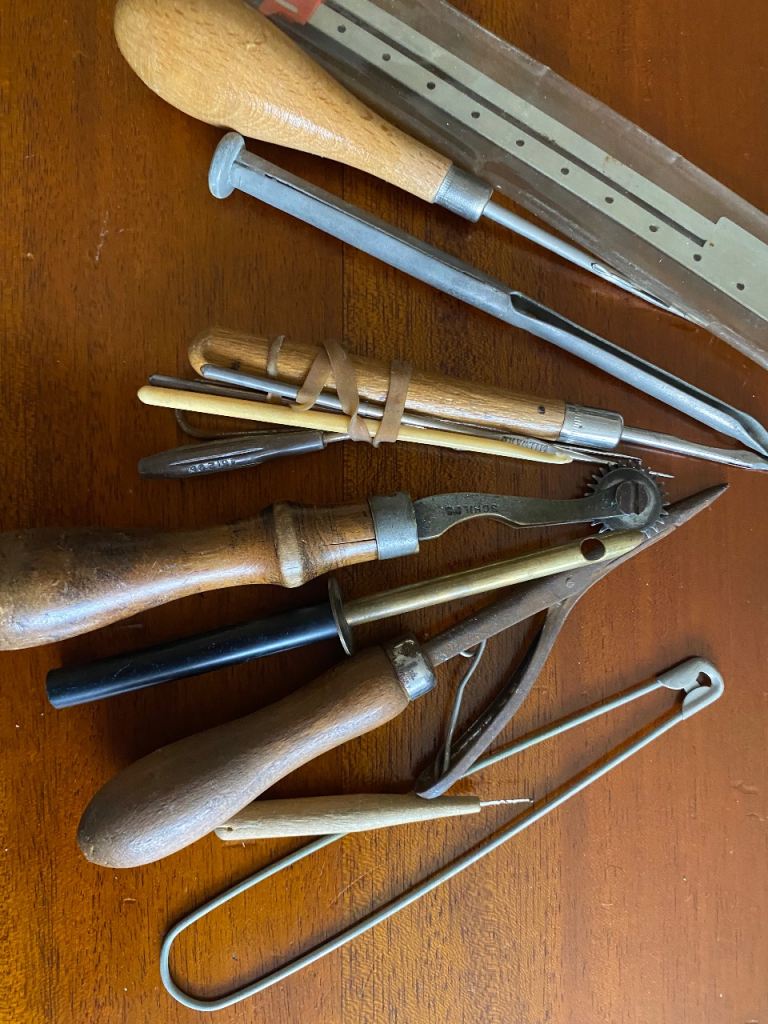 Vintage carpet making tools