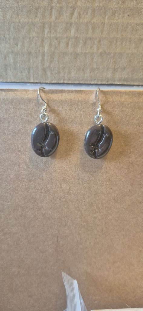 Coffee bean earrings 925 silver hook