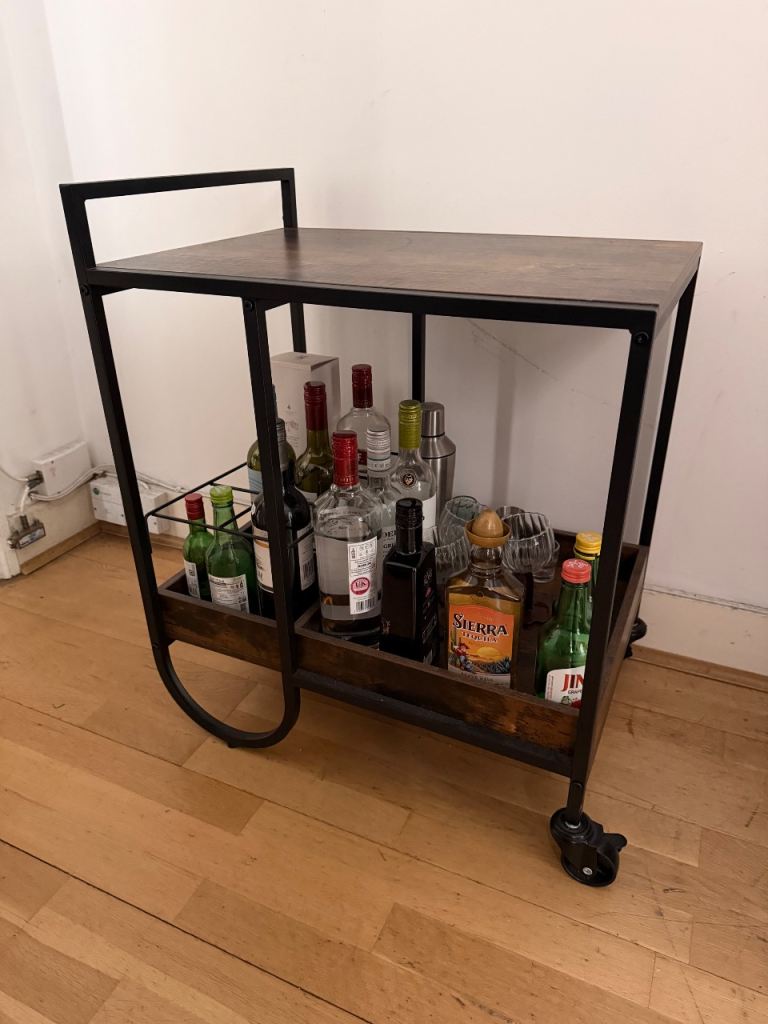 Rustic Style Drinks Trolley / Bar Cart on Wheels