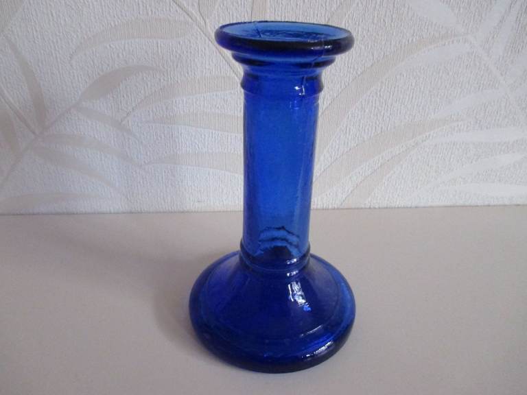 VINTAGE COLBALT BLUE CANDLESTICK