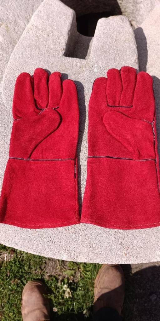 New Red Welding Gloves - Unused Protective Workwear