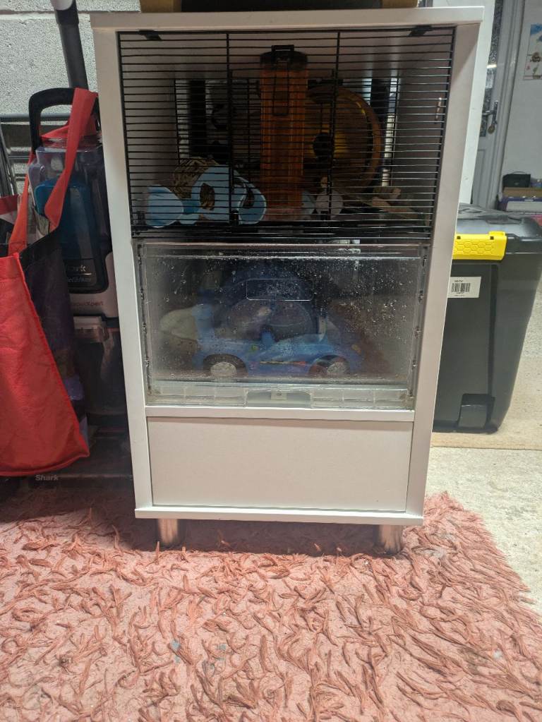 Lovely 2 story wood hamster cage 