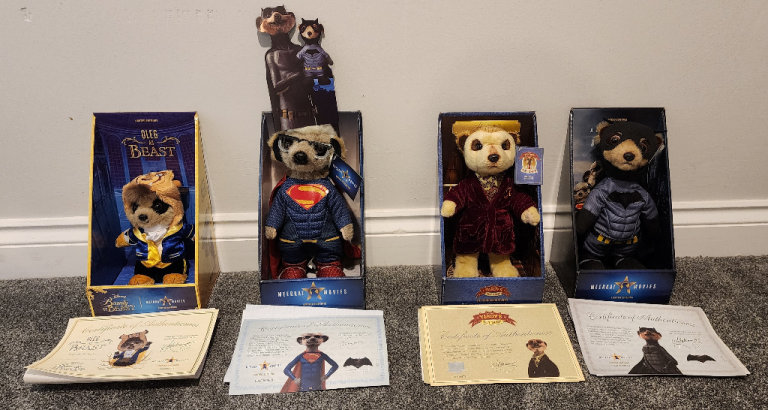 X8 Compare the Market Soft Toy Meerkats with Authenticity Certificates