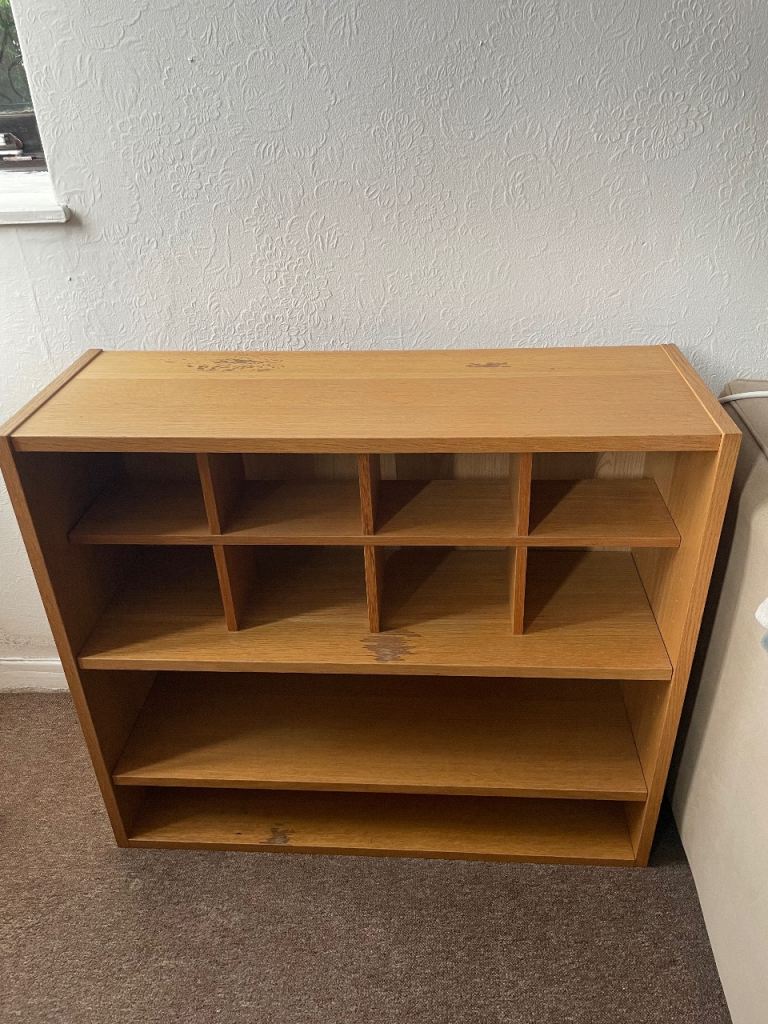 Wooden shelving unit