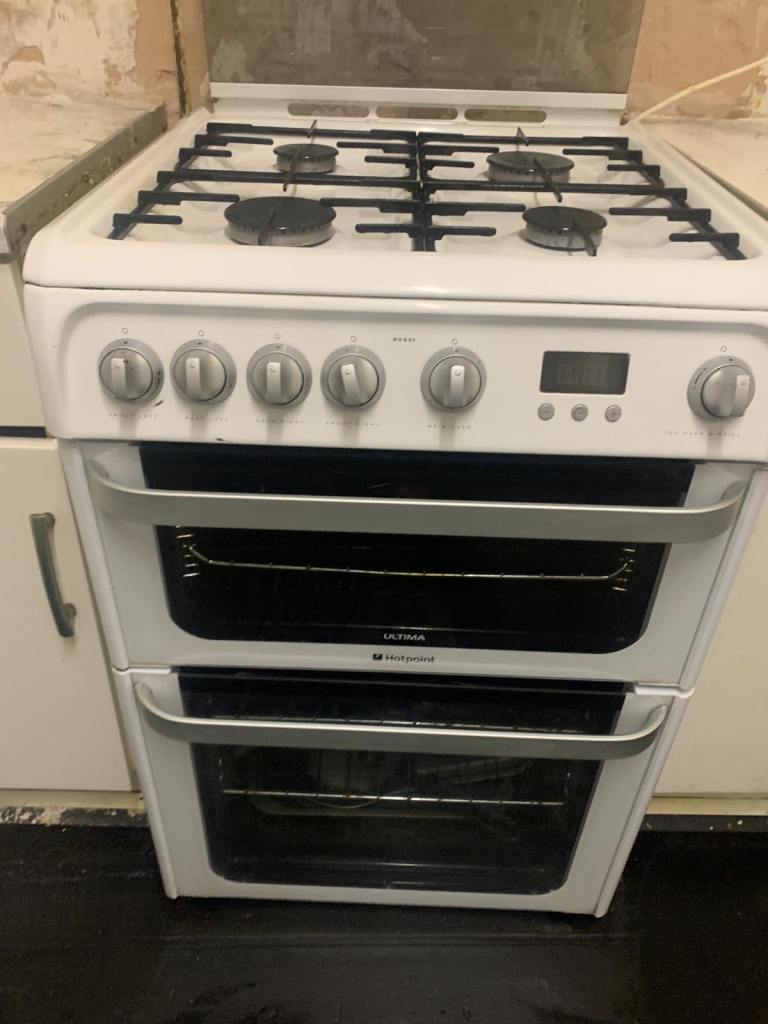 Hotpoint HUG61P 60CM Gas Cooker - Double Oven