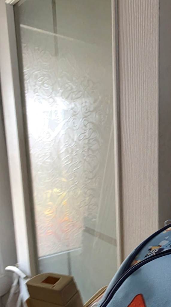 Internal White Wooden Door with Frosted Glass Panel
