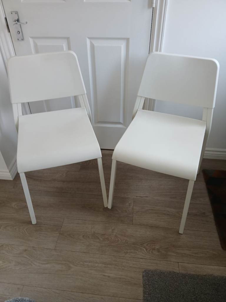   White Ikea kitchen Chairs