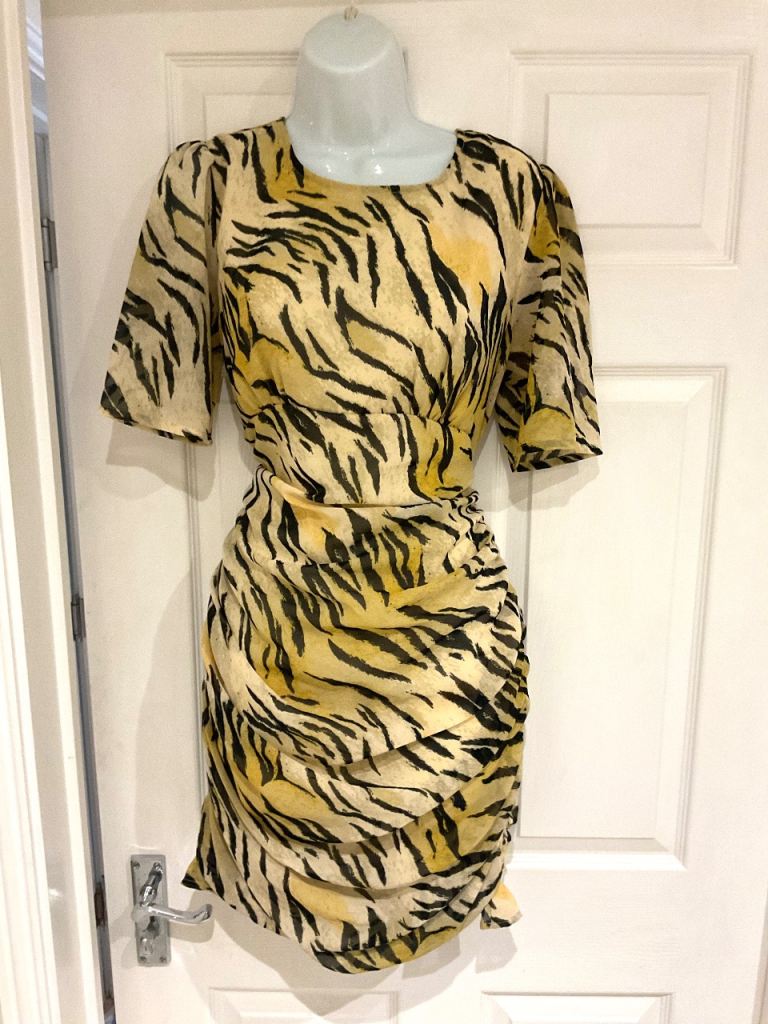 ASOS | Yellow Tiger Print Dress | Size 12