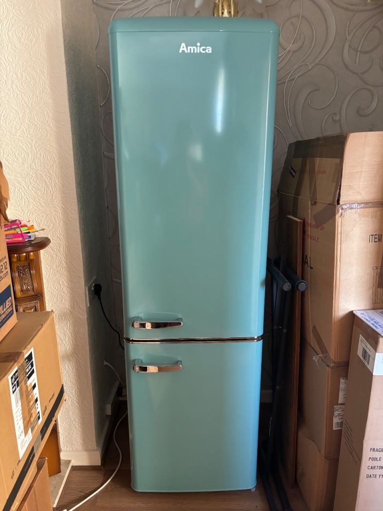 Amica Retro Blue Fridge Freezer