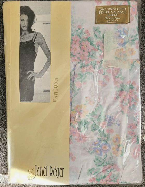 Janet Reger Vantona Single Size Fitted Valance Sheet (Brand New) 90cm x 190cm