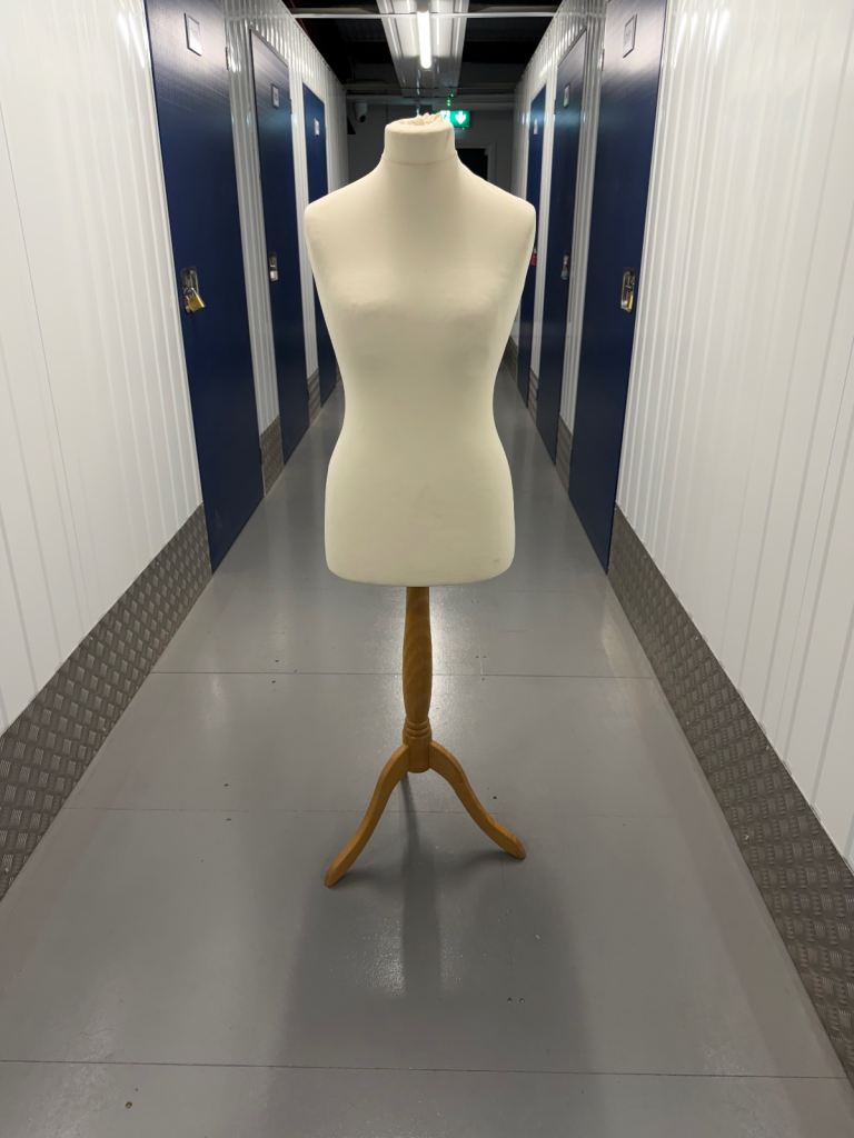 Cream Tailor's Dummy / Mannequin with Wooden Stand